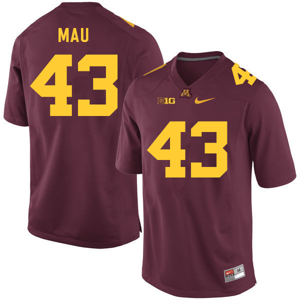 Men #43 Eli Mau Minnesota Golden Gophers College Football Jerseys Sale-Maroon